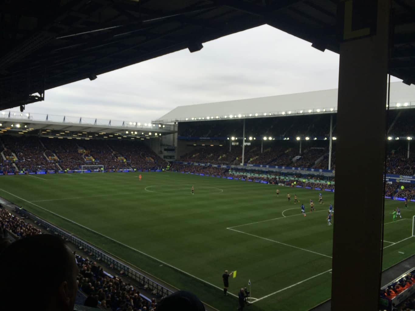 view of the Premier League field at Goodison Park