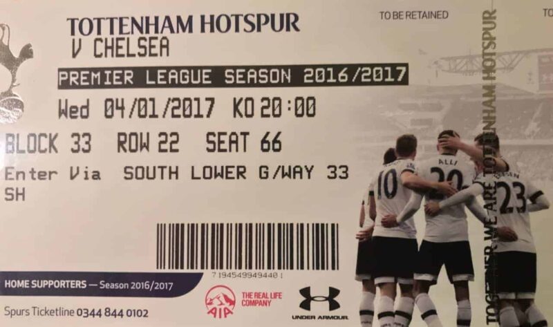 Tottenham Hotspur premier league Ticket