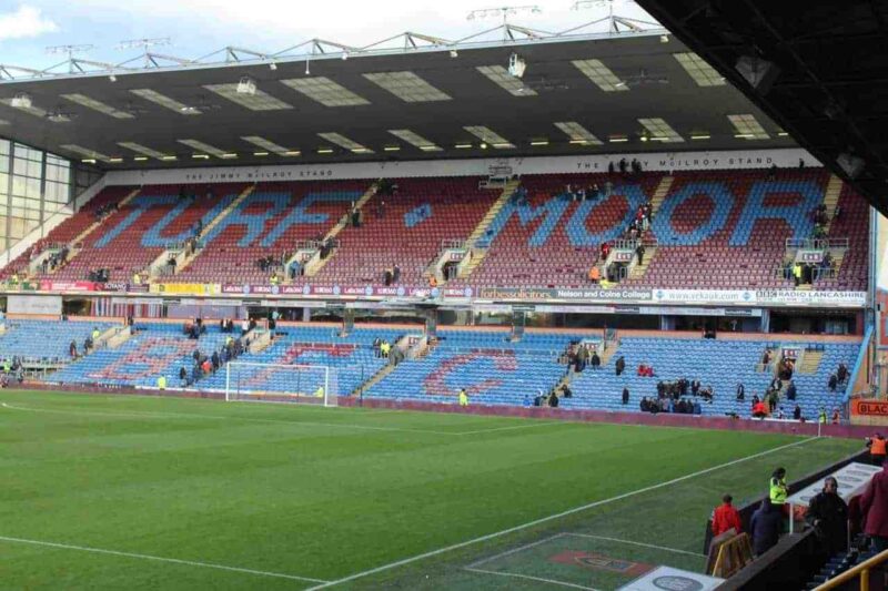 Empty stand at Turf Moor, home of Burnley Football Club