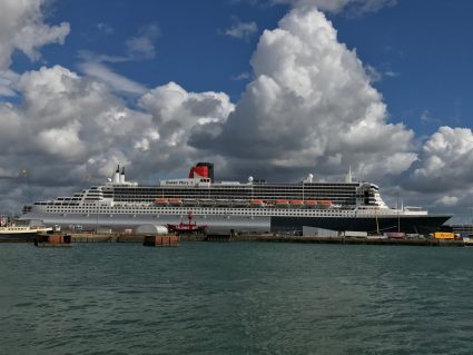 Queen Mary II ship docked in Southampton