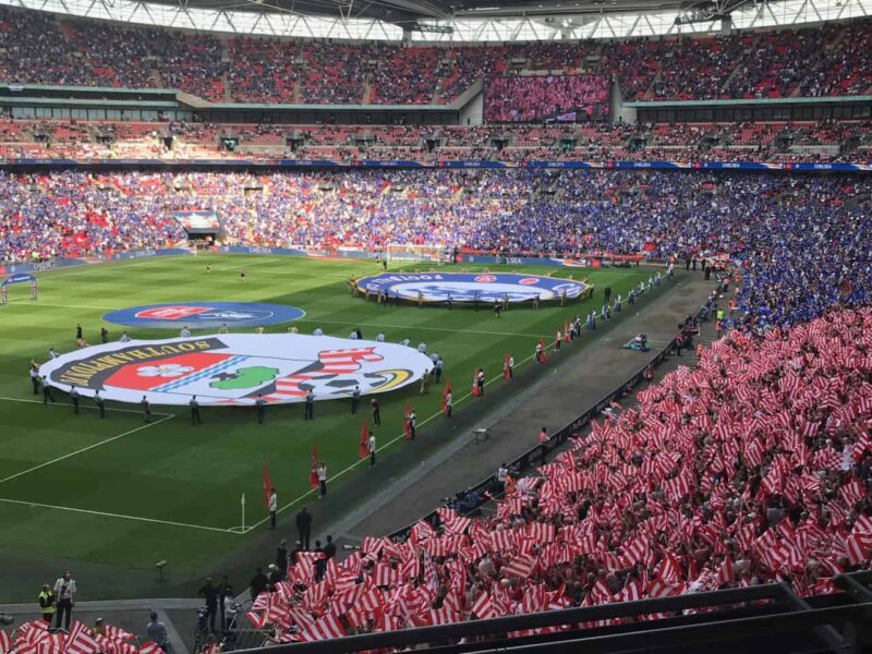 FA Cup semifinal pregame at Wembley Stadium in London.