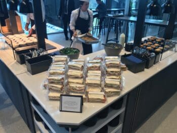 sandwich buffet in Hotspur hospitality lounge