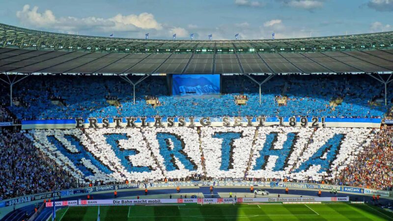 Fan support at Hertha Berlin home game