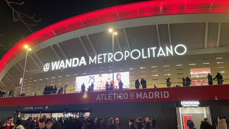 Crowds outside the Wanda Metropolitano, home of Atlético Madrid