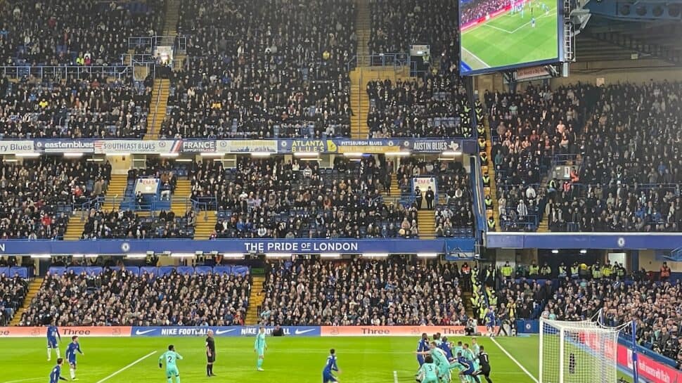 A corner kick at Stamford Bridge