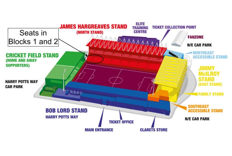 seating chart at Burnley FC