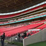 Pitchside at Wembley during the tour.