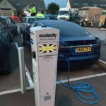 Electrical charging station at this eco club.