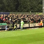 Swindon fans giving our lad some stick.