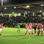 This free kick just missed.
