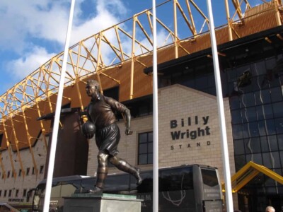 The famous Billy Wright statue. Note the thick socks and midsection.