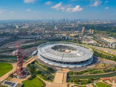 aerial view of West Ham premier league stadium