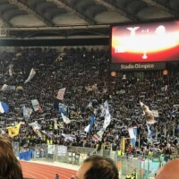 fans celebrate SS Lazio victory at Stadio Olimpico