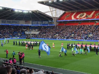 pregame at Cardiff City stadium