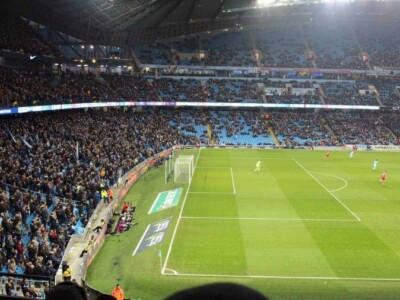 view of etihad stadium from manchester city hospitality seats