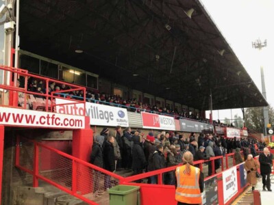The Main Stand with the Paddock terrace where I stood