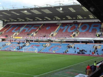 Empty stand at Turf Moor, home of Burnley Football Club