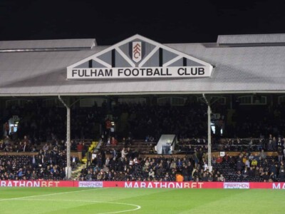 Detail of the historic Haynes Stand. see game fulham fc london