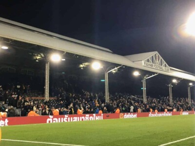 View of the historic Johnny Haynes Stand from the Hammersmith End.