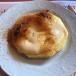 <I>Crema catalana</I> ... on a slice of pineapple.