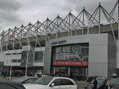 exterior of derby county's stadium, pride park