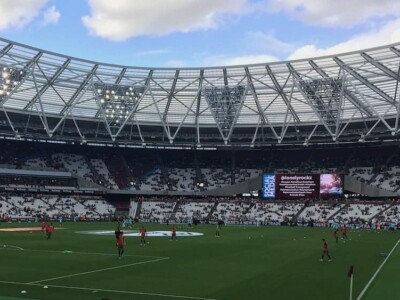 view of london stadium before a footbal game