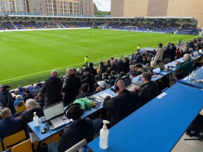 The media area isn't exactly segregated! media area at plough lane football ground
