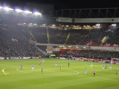 soccer game at stadium in england