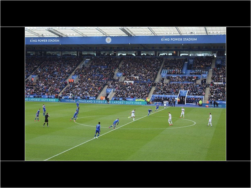 kickoff of a leicester city football game at king power stadium