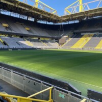 inside a football stadium