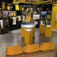 displays inside the Borussia Dortmund museum