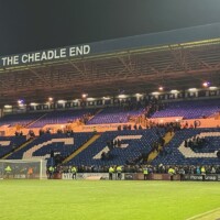 the cheadle end of the edgeley park football ground at stockport county