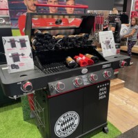 a bayern-themed grill in the bayern munich gift shop
