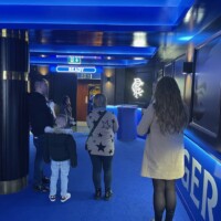 Players tunnel, waiting to go to the pitch