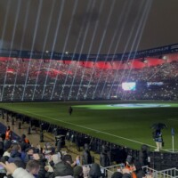 Pregame light show at Paris Saint-Germain