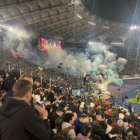 Pregame pyro from Lazio fans at the Olympic Stadium in Rome.