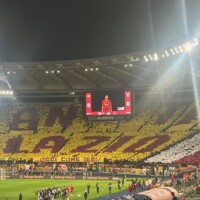 Roma display before the Lazio game.